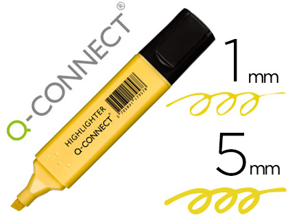 Marcador fluorescente Q-Connect punta biselada tinta amarillo pastel